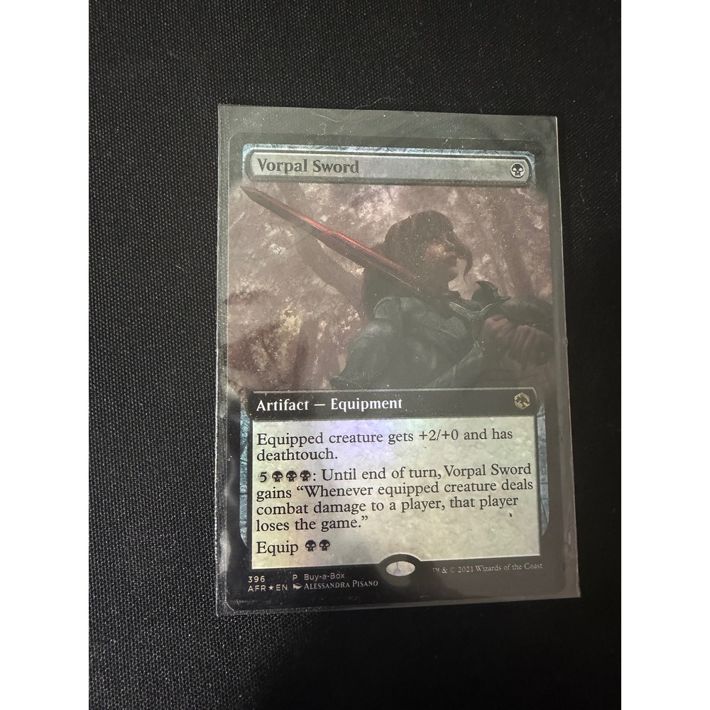 Magic The Gathering Vorpal‎ Sword Standard EX Buy-a-Box Promo Borderless Foil